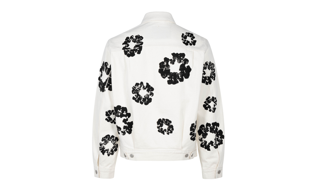 The Cotton Wreath Denim Jacket "White" DT16