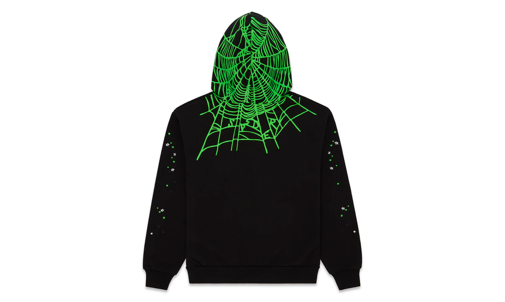 Heavy Web Hoodie "Black / Green" SP5der221
