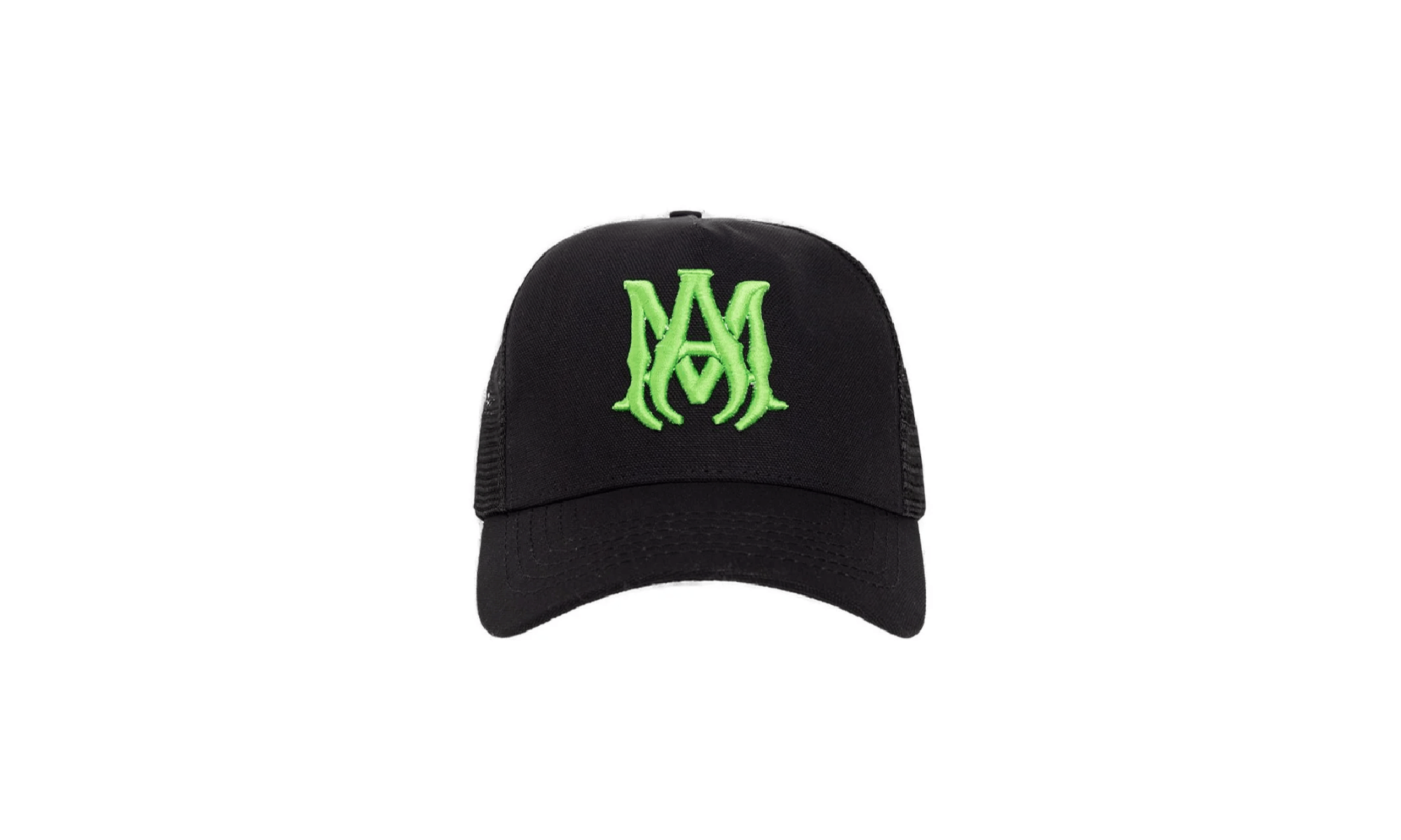 MA Logo Trucker Hat "Black Neon Green" MDS357 002
