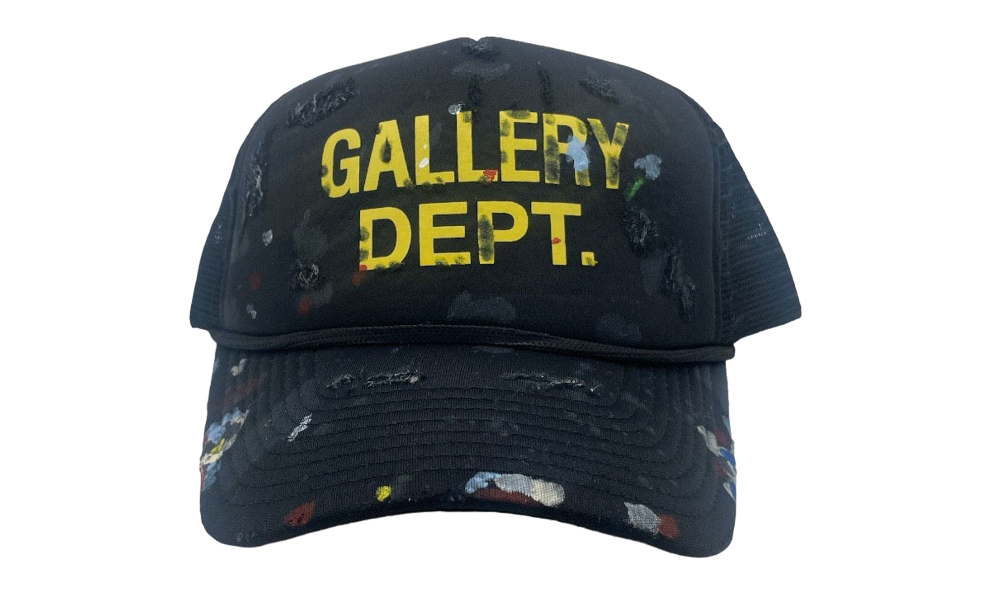 Distressed Paint Splatter Trucker Hat "Black" GD133