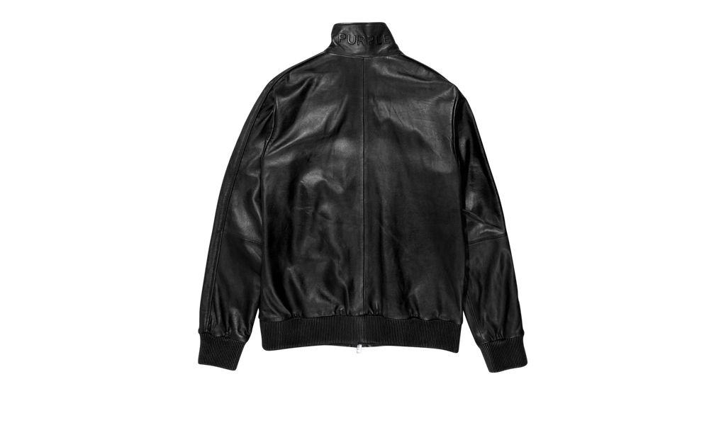 LEATHER TRACK JACKET "Black" P632 LBBJ423