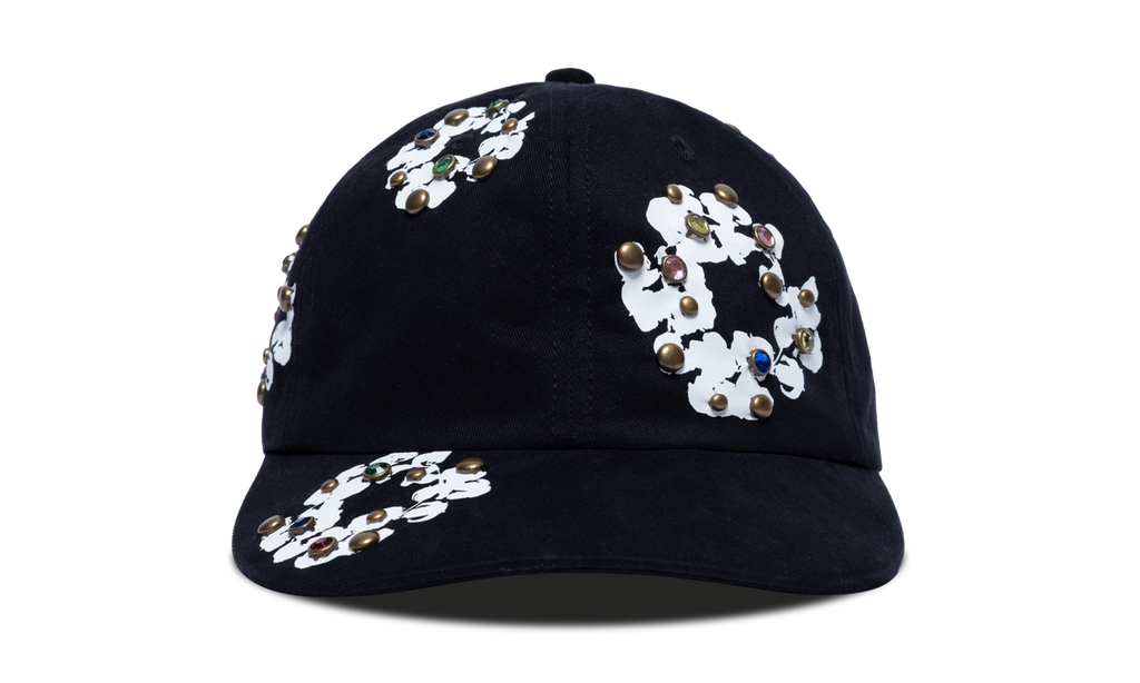Rhinestone Cotton Wreath Cap "Black" DT351