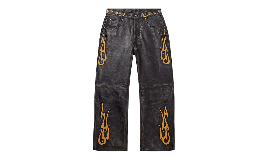 La Flare Leather Pants "Black / Yellow" VALE 10 011 VFLFLPB BK
