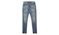 Slim Fit Low Rise Jeans "MID INDIGO/CAMO REPAIR" P001 MICR122