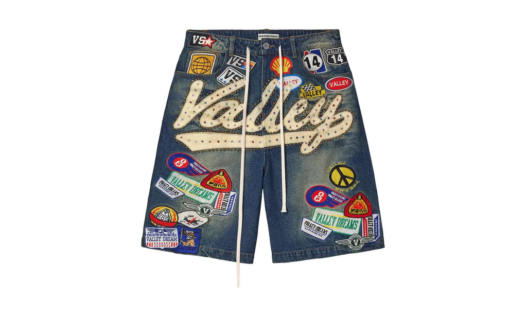 Skittles Patch 1980s Jean Shorts "Blue" 10053710