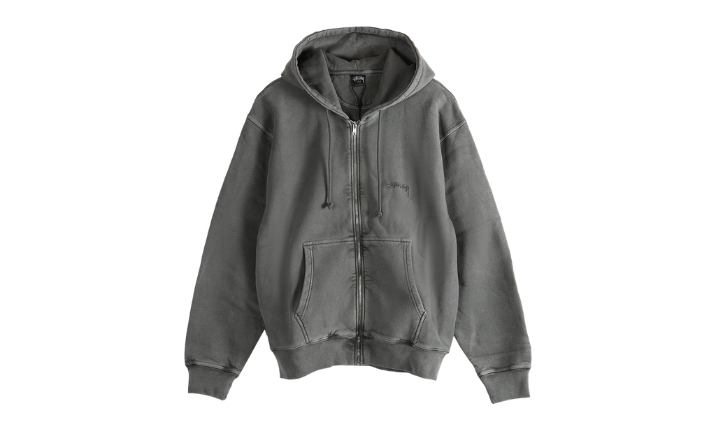 Smooth Stock Pig Dyed Zip Hoodie "BLACK" 1975021 BLAC