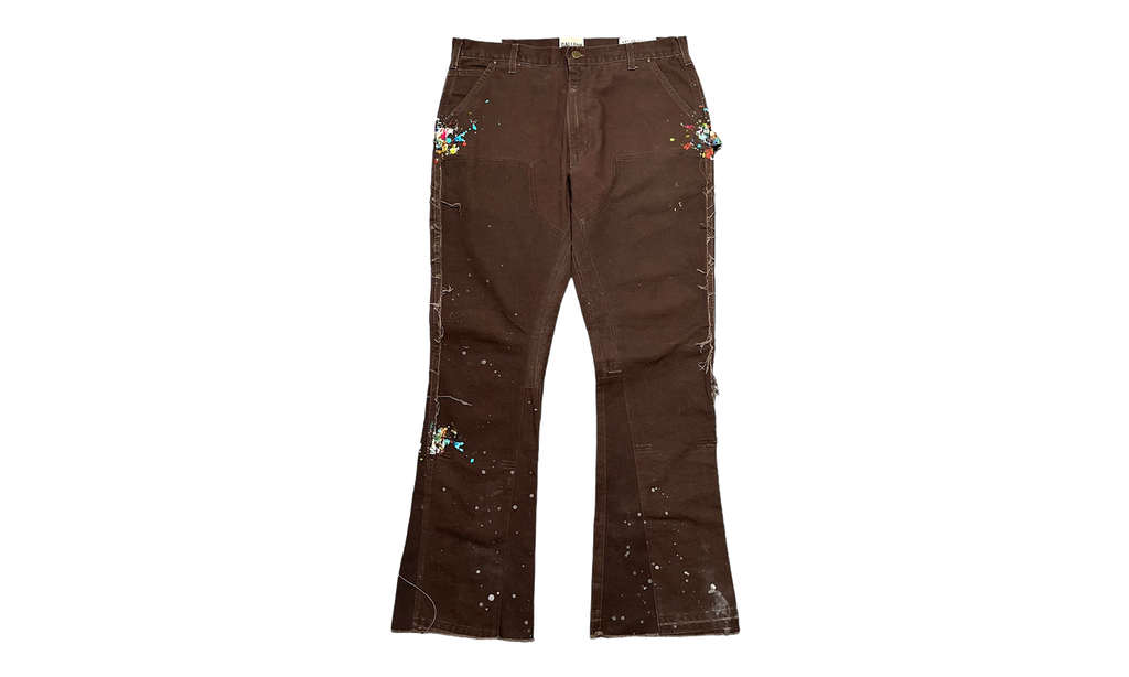LA Flare Carpenter Pants Paint Splatter "Dark Brown Multi" GDLFCDB
