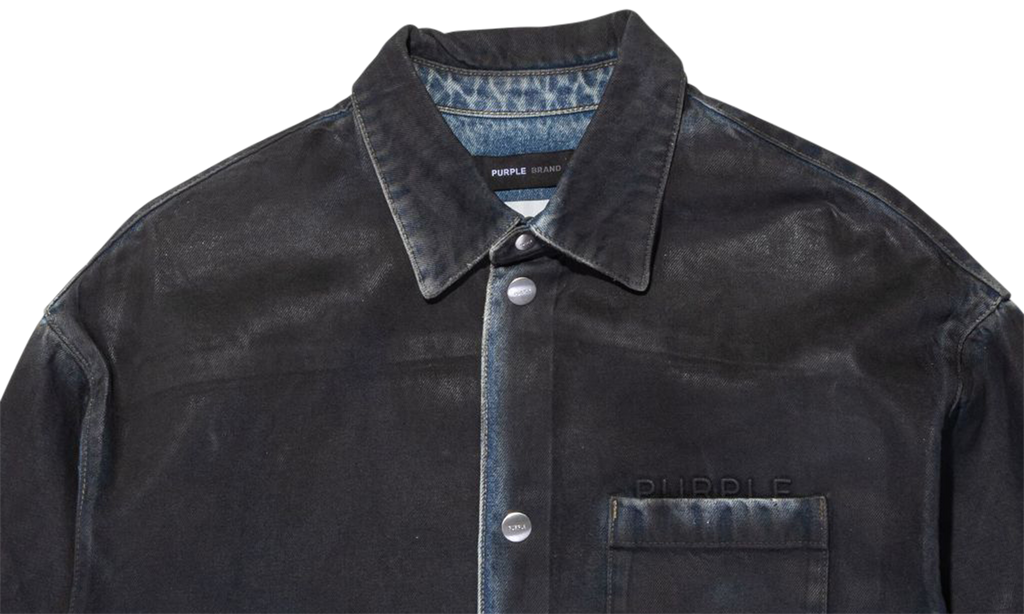 COATED SHIRT JACKET "Black" P034 CSJB423