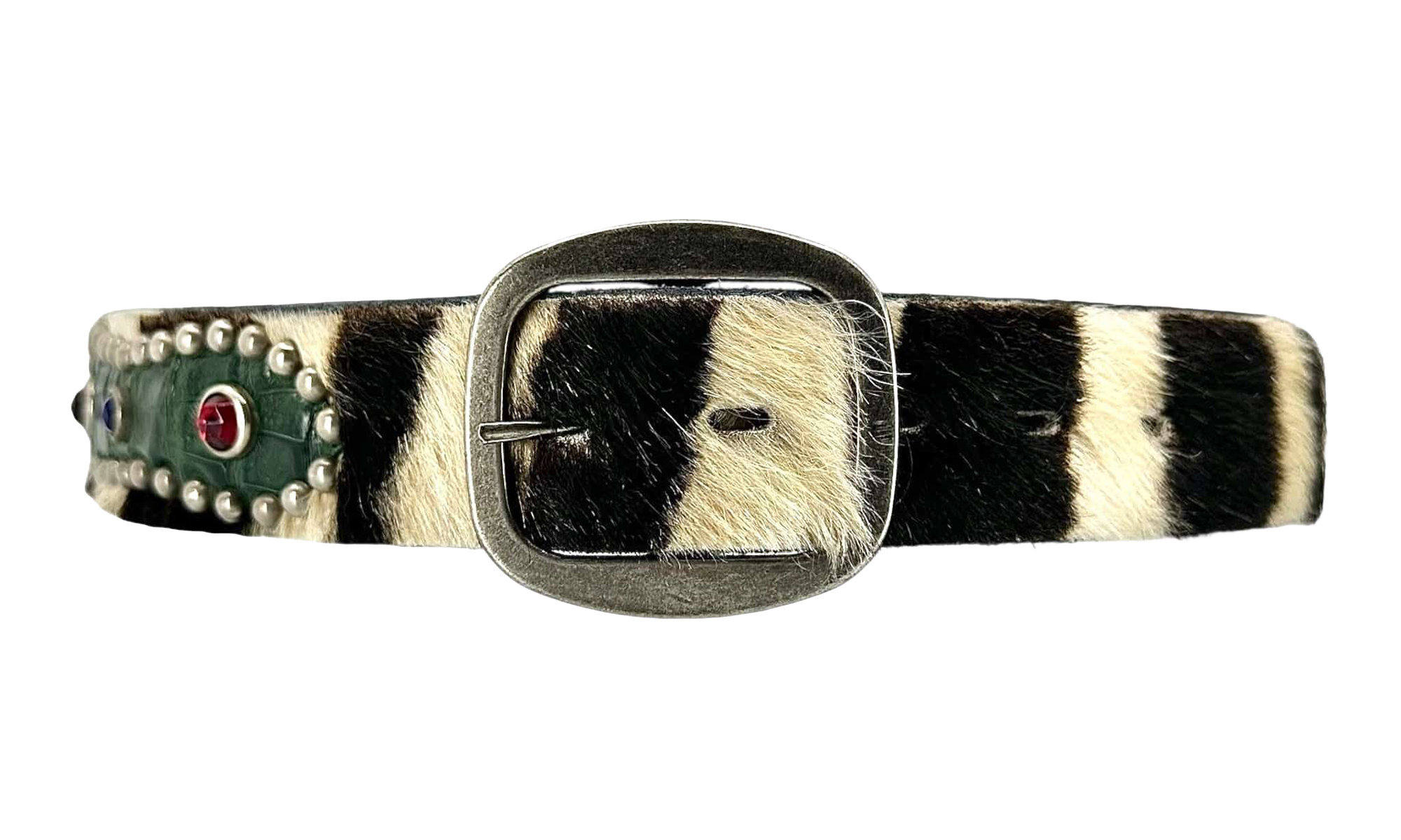 Reptile Studded Fur Belt "Black" GDRSFBB