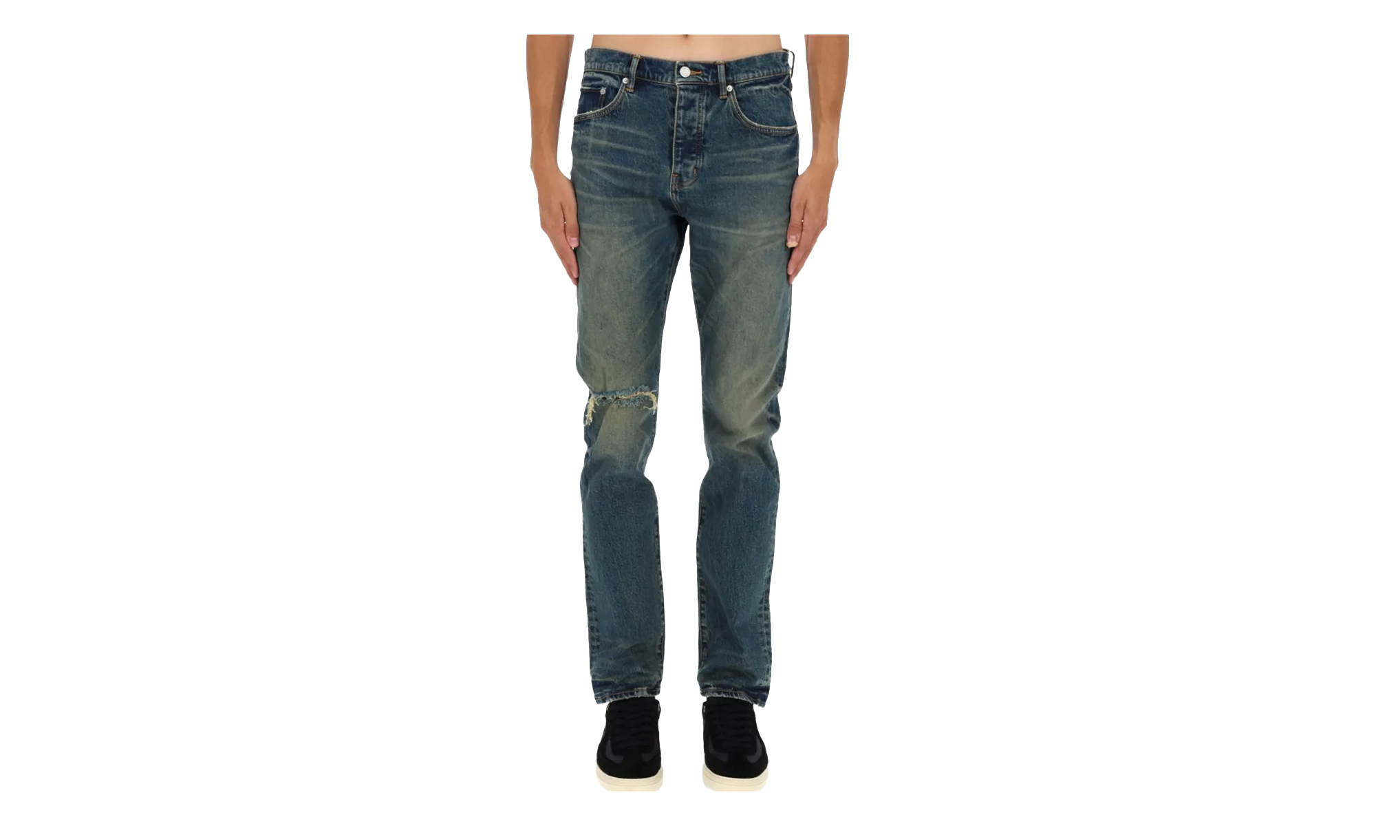 P005 Stratos Vintage Knee Slit Jeans "Dark Indigo" P005 SVKD425