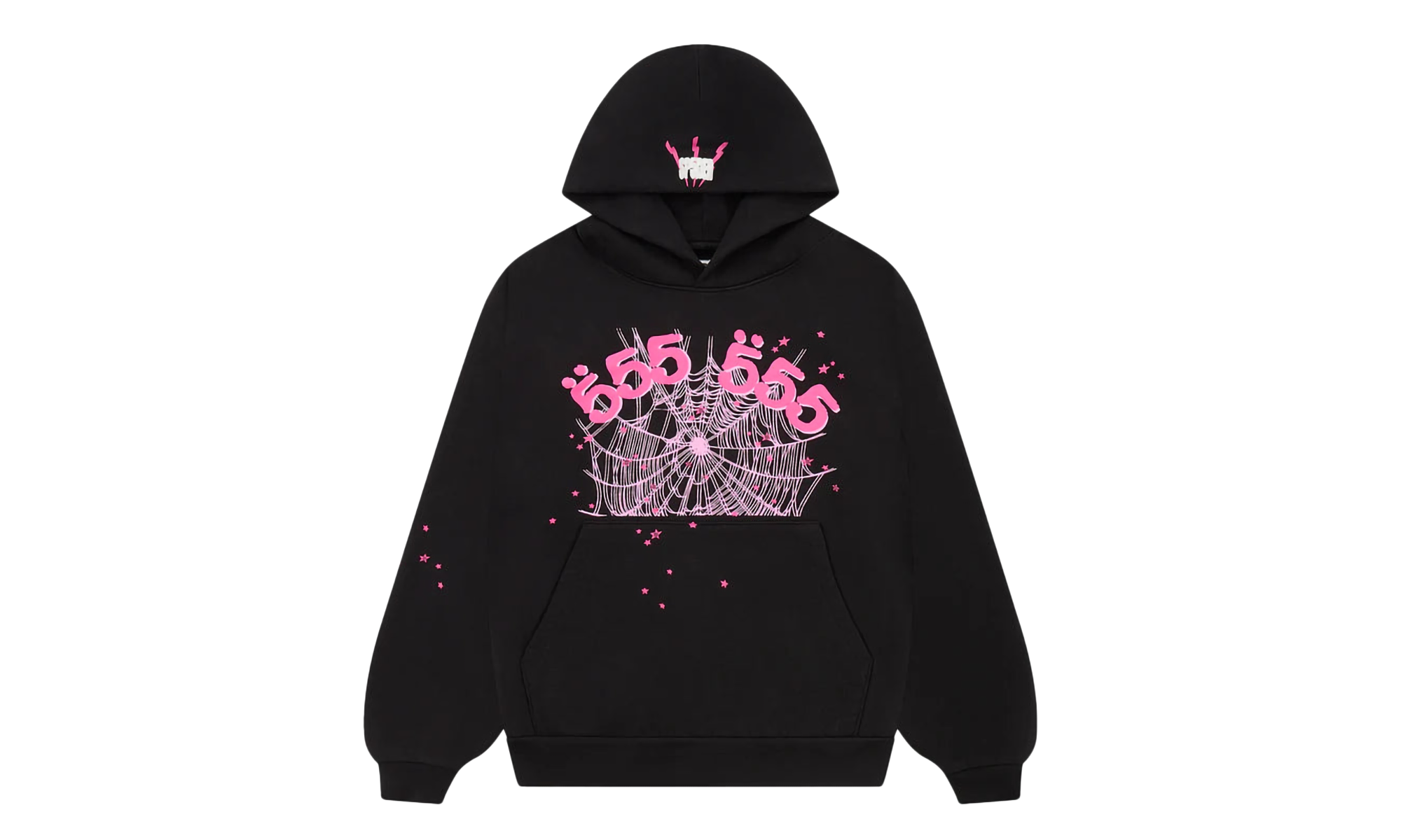 555 WEB HOODIE & SWEATSHIRT "Black, Pink" SS05FW24BLK