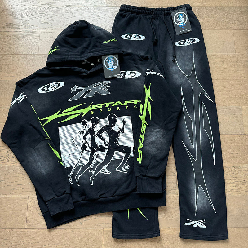 Hellstar Records Graphic Hoodie & Sweatpants Matching Set