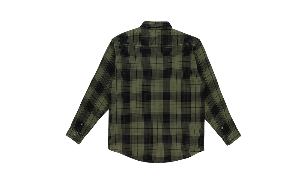 PLAID FLANNEL LS SHIRT CASUAL BUTTON-DOWN SHIRT "GREEN" PRP XTPS 0021