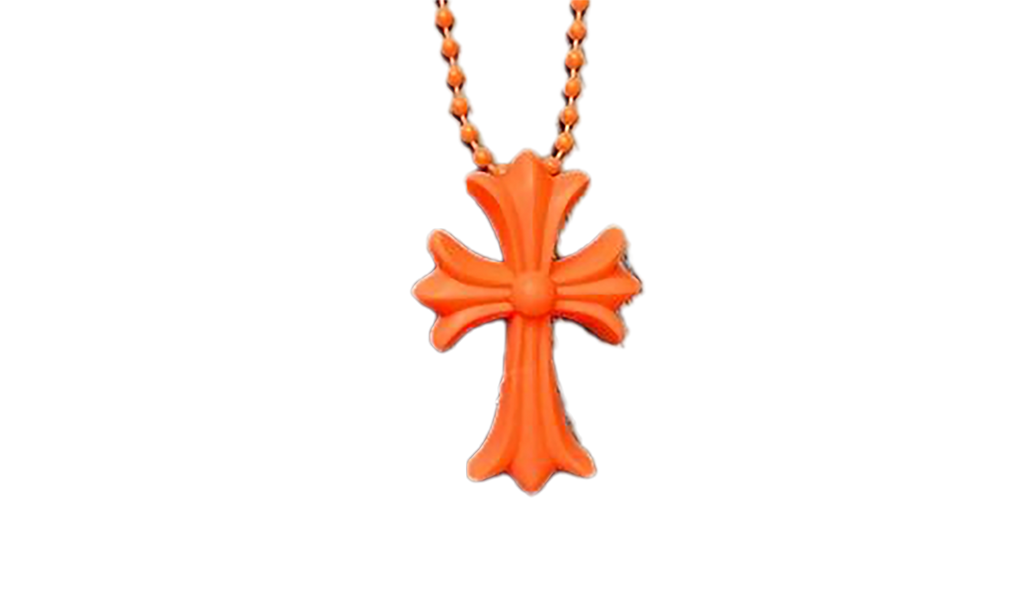 Silicrone Cross Necklace "Orange" CHRM0492