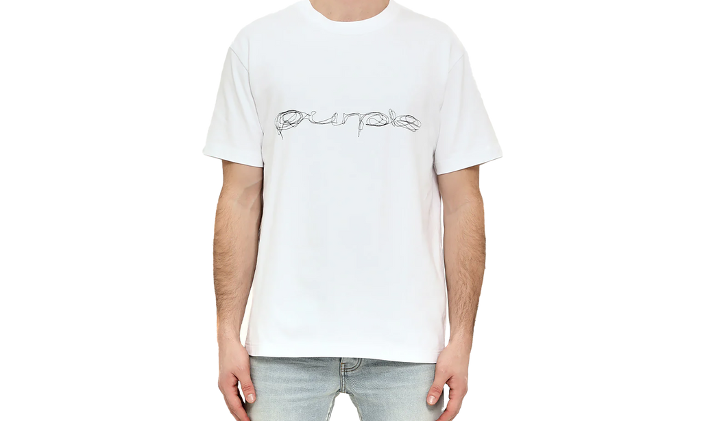 Heavyweight Script SS Tee "White" P117 HWLS425
