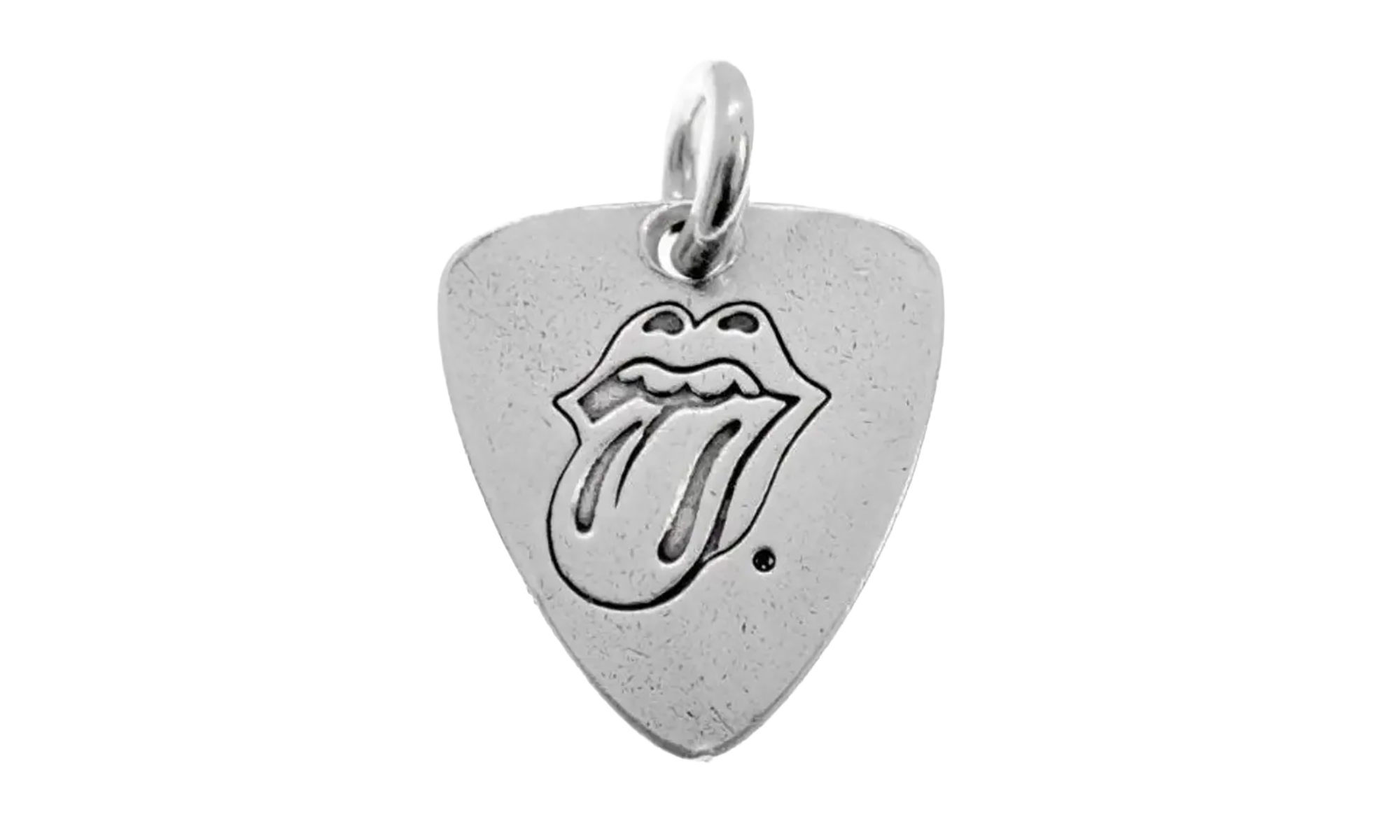 stones lip tongue Guitar Pick Charm & Ball Chain "Silver" CHRM0735