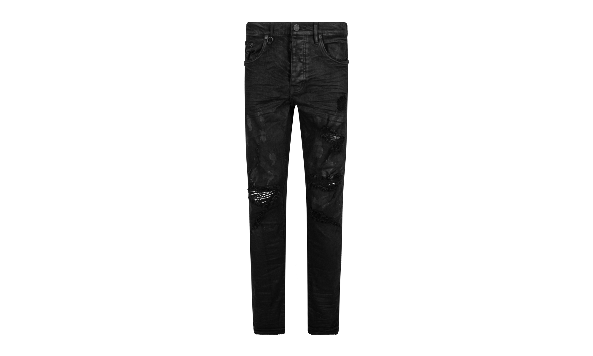 Slim Fit Jeans Low Rise With Slim Leg "Black Oil Spill" P001 BOP