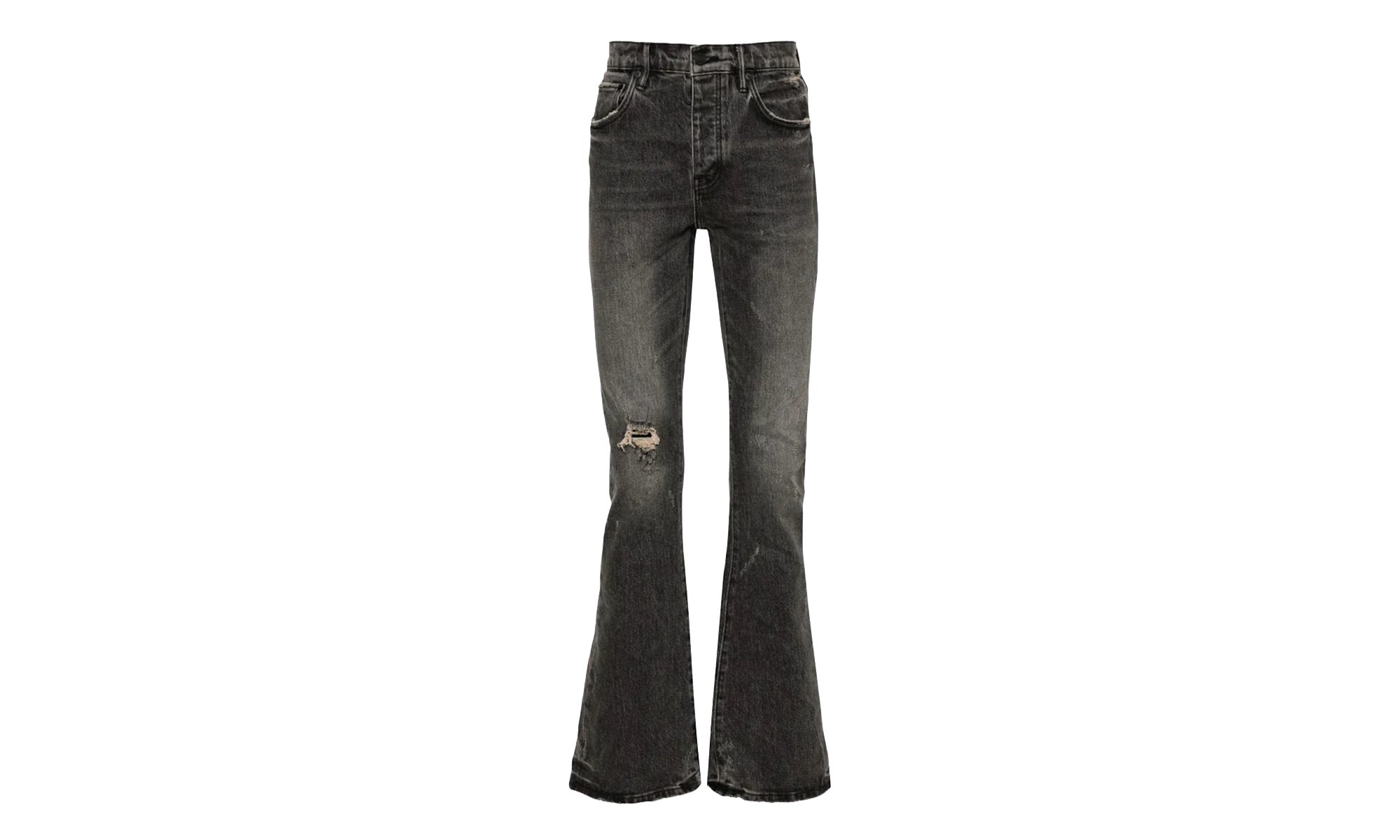 Vintage Flare Blowout Denim Jeans "Light Black" P004 VFLB324
