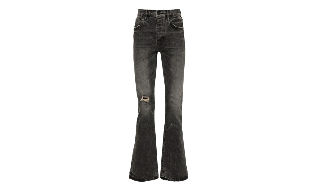 Vintage Flare Blowout Denim Jeans "Light Black" P004 VFLB324