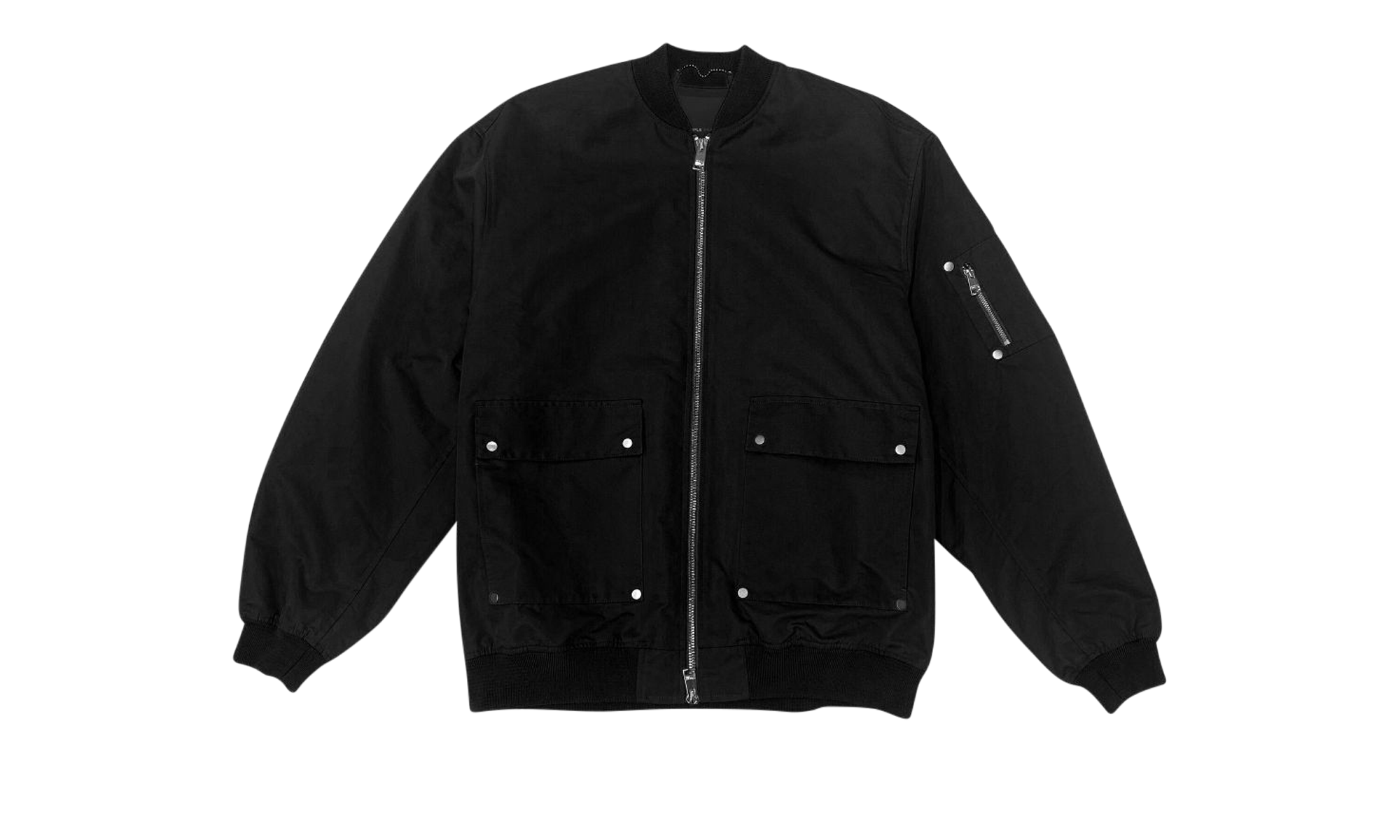 COTTON POLY OVERSIZED BOMBER "Black" P631 WBBB423
