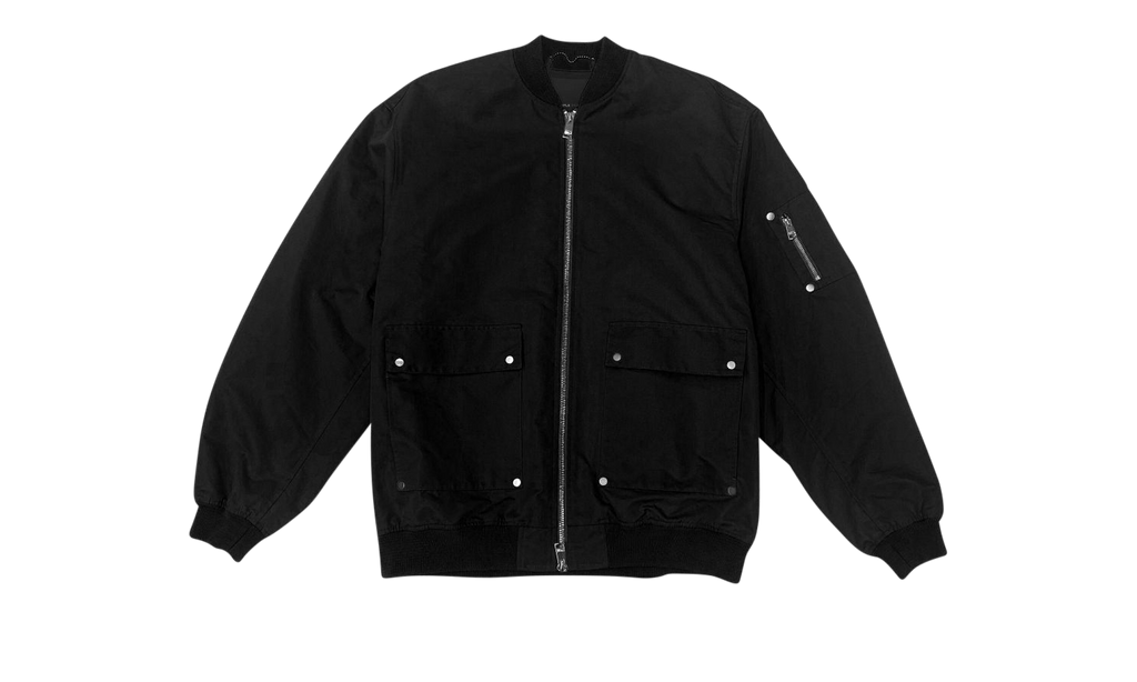 COTTON POLY OVERSIZED BOMBER "Black" P631 WBBB423