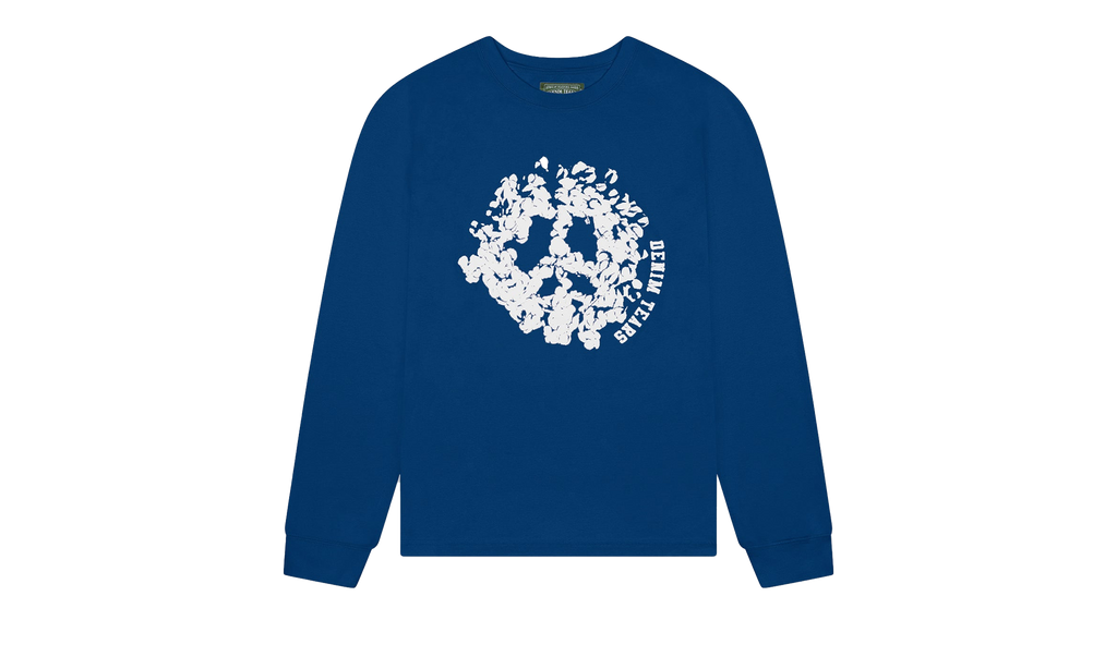 Peace Wreath Long Sleeve Tee "Navy" DT214