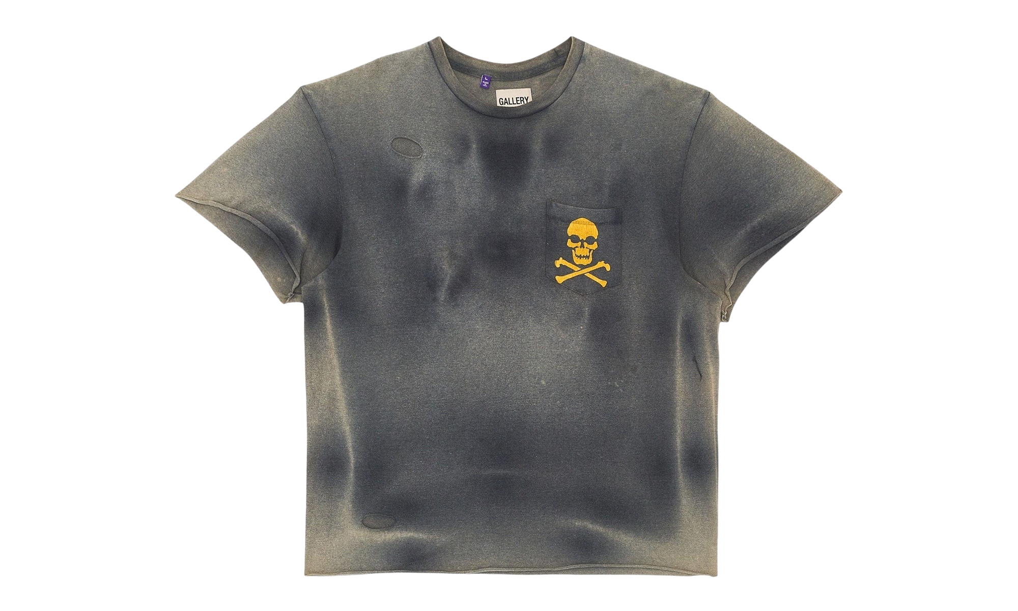 Zip Logo Short Sleeve Tee Shirt "Washed Black Yellow Red" ZPT 1000