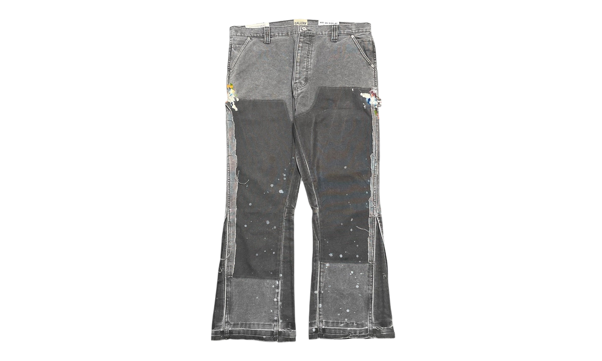 LA Carpenter Pants Flare Paint Splatter "Charcoal Multi" GD135