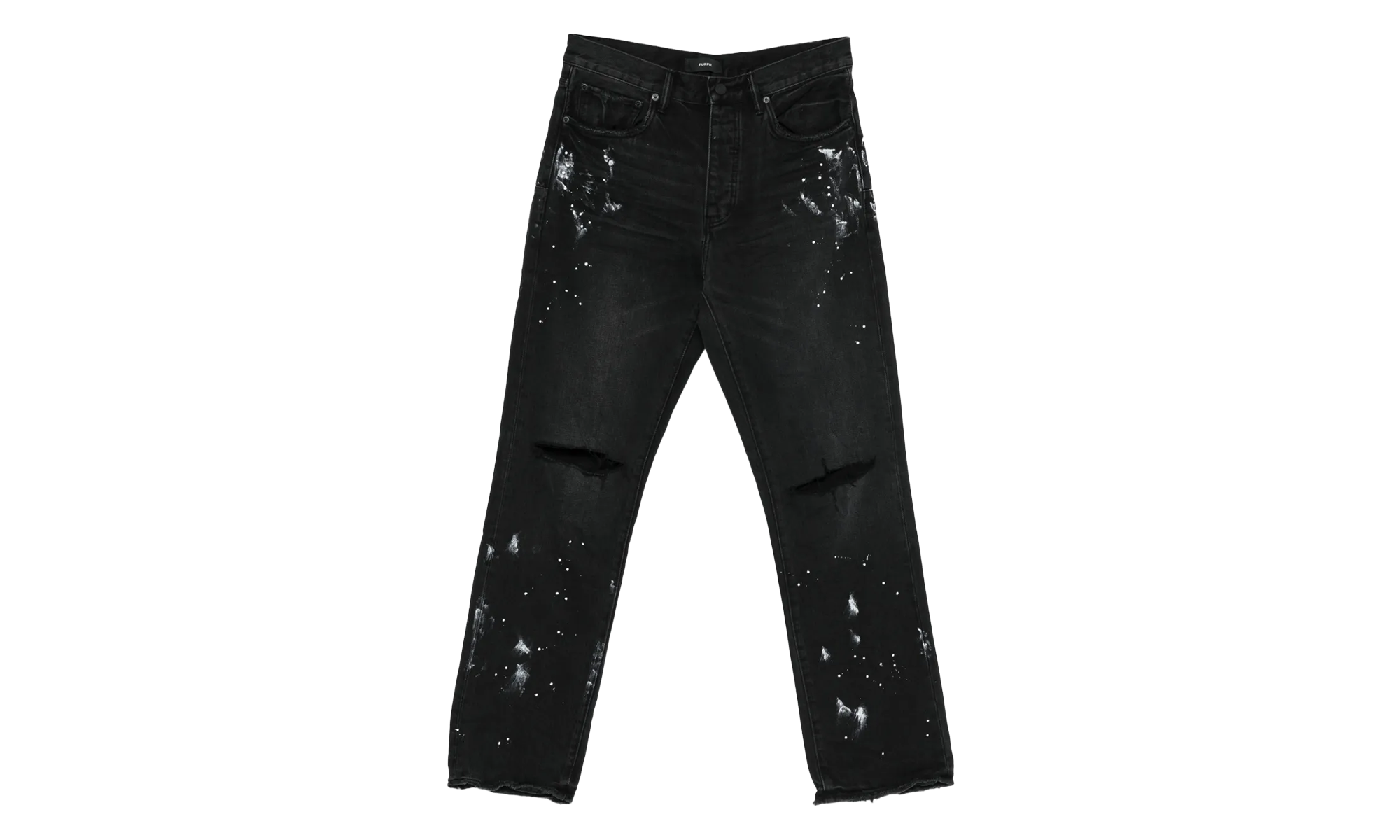 Knee Slit Paint Splatters "Black" P011 BRKS526