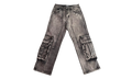 Double Knee Cargo Denim Pants "Black" VAL163