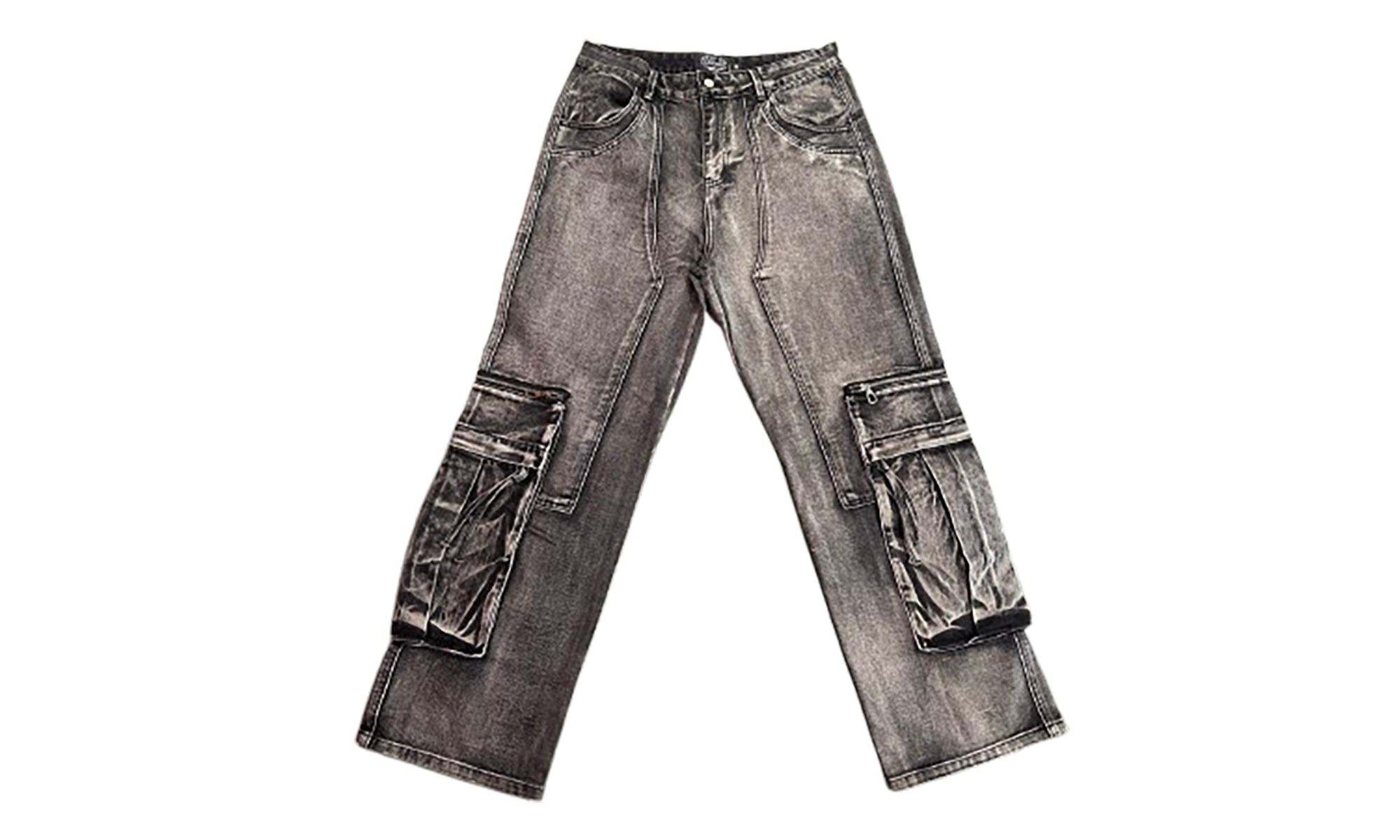 Double Knee Cargo Denim Pants "Black" VAL163