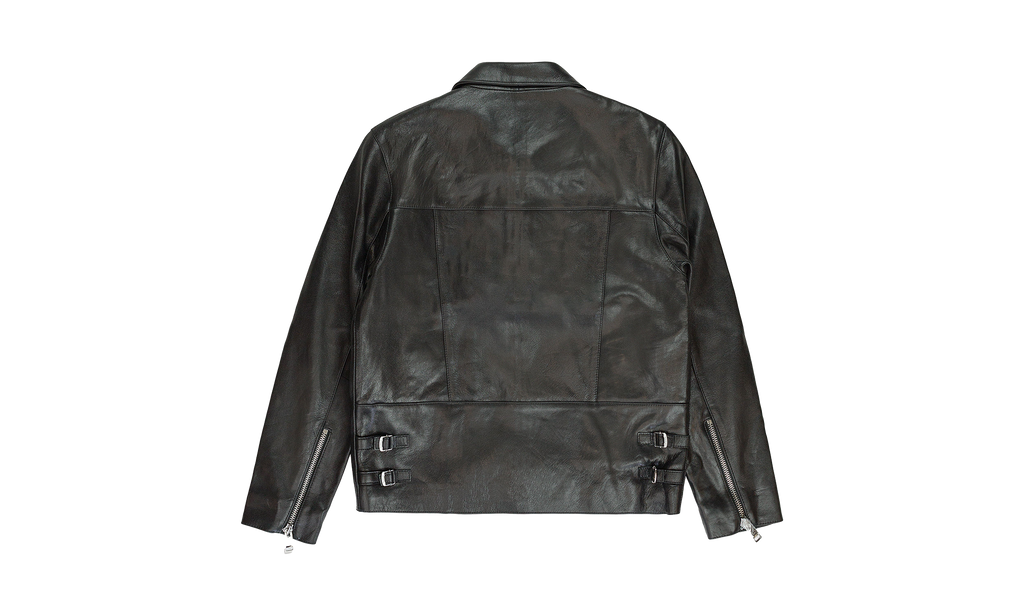 LEATHER ZIP FRONT JACKET "Black" P636 LJBZ423