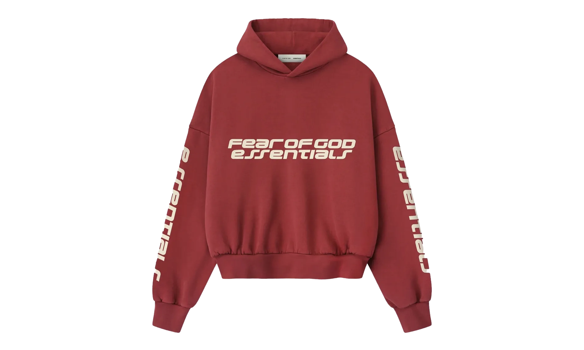 Cropped Relaxed Pullover Hoodie "Crimson" 192HO256901F