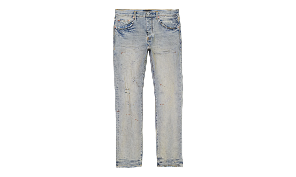 OIL REPAIR SLIM STRAIGHT SKINNY JEANS "Super Light Indigo" P011 SORS123