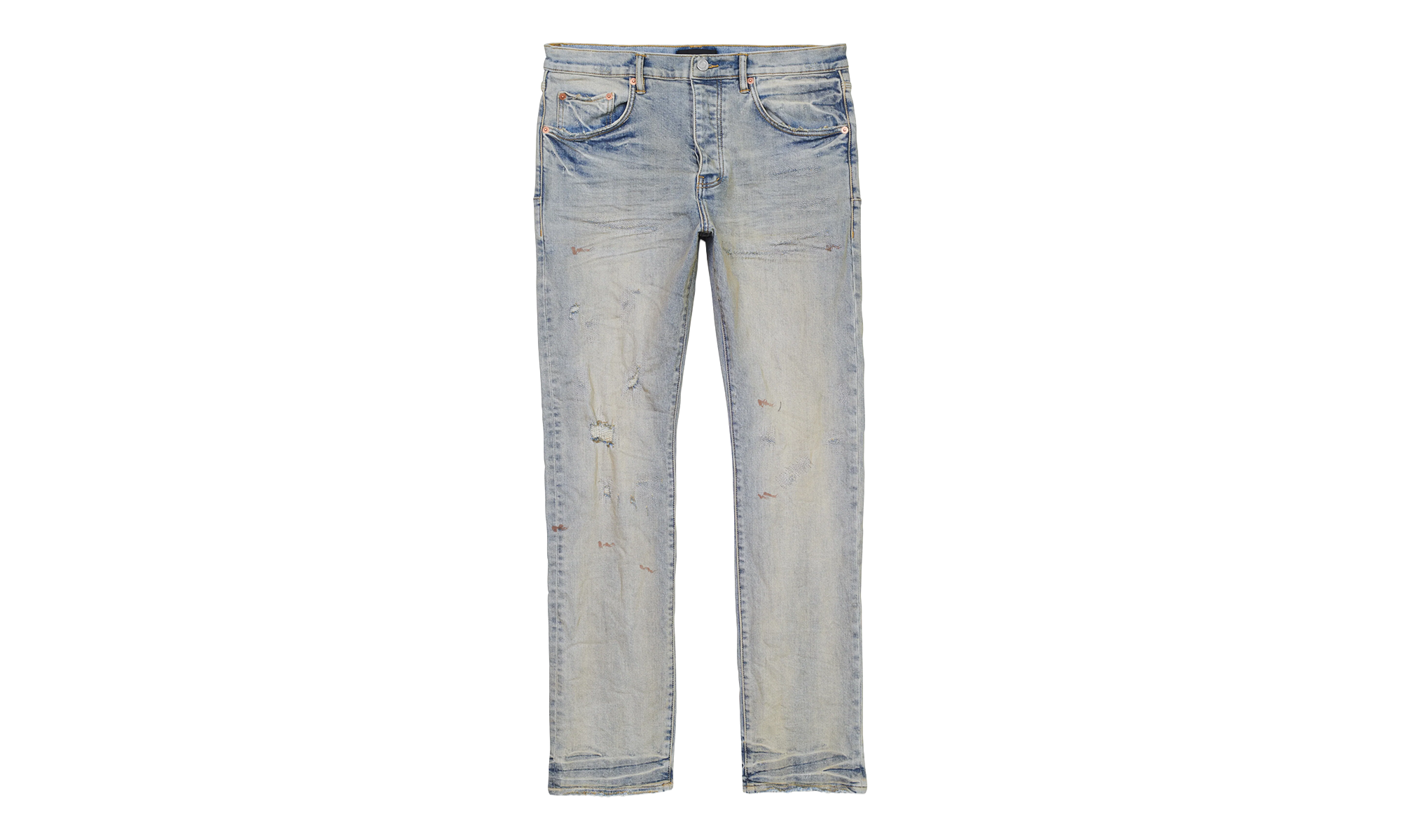 OIL REPAIR SLIM STRAIGHT SKINNY JEANS "Super Light Indigo" P011 SORS123