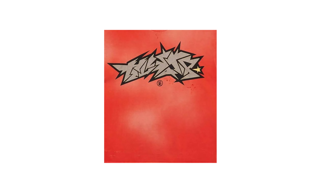 Crack Print T-Shirt "Red" HSR043
