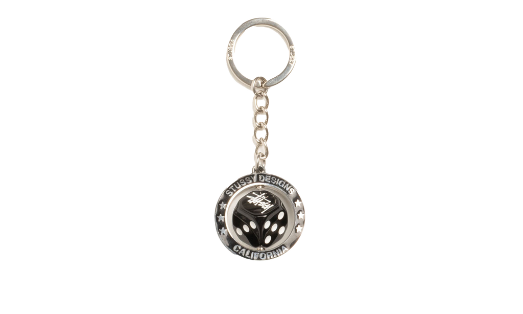 SPINNING DICE KEYCHAIN "Silver" STUS331