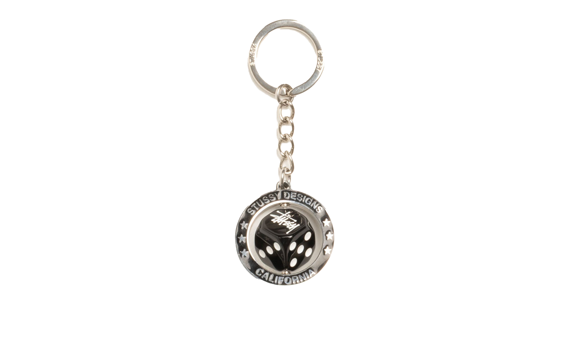 SPINNING DICE KEYCHAIN "Silver" STUS331