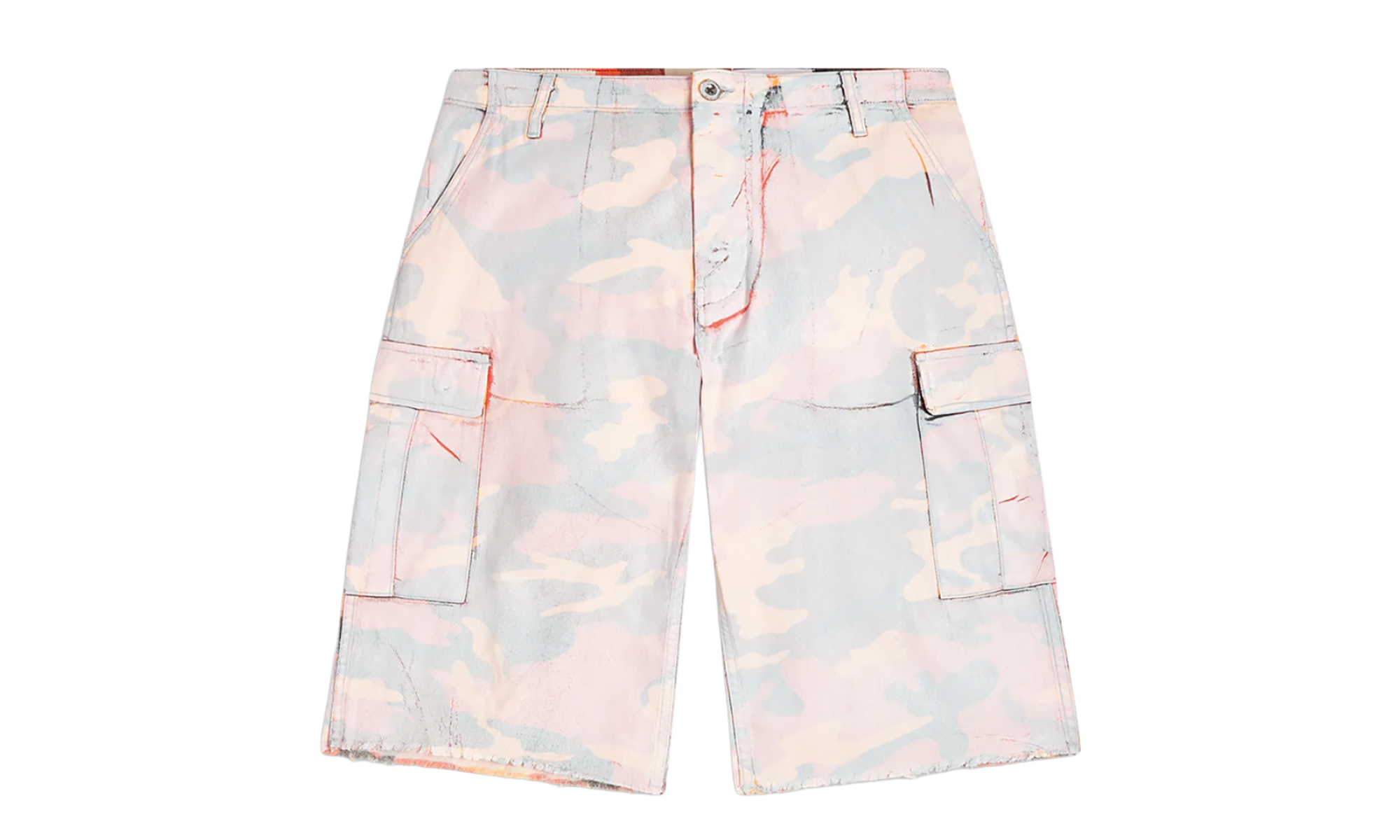 Camo Cut Off Short "Orange" GD047