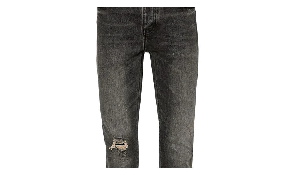Vintage Flare Blowout Denim Jeans "Light Black" P004 VFLB324