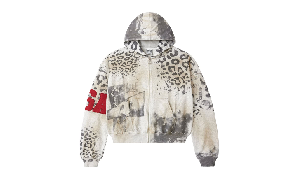 Cheetah Camo Zip Up Hoodie "Grey" VALE 08 007 CZU GY