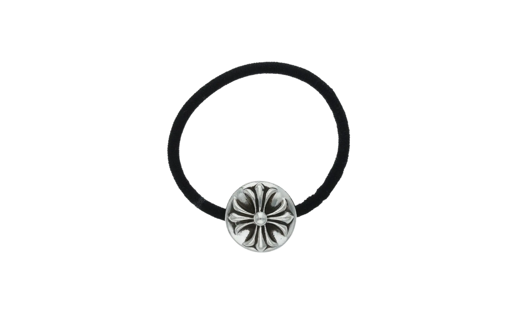 Cross Ball Button Hair Elastic "Silver" CHRM0515