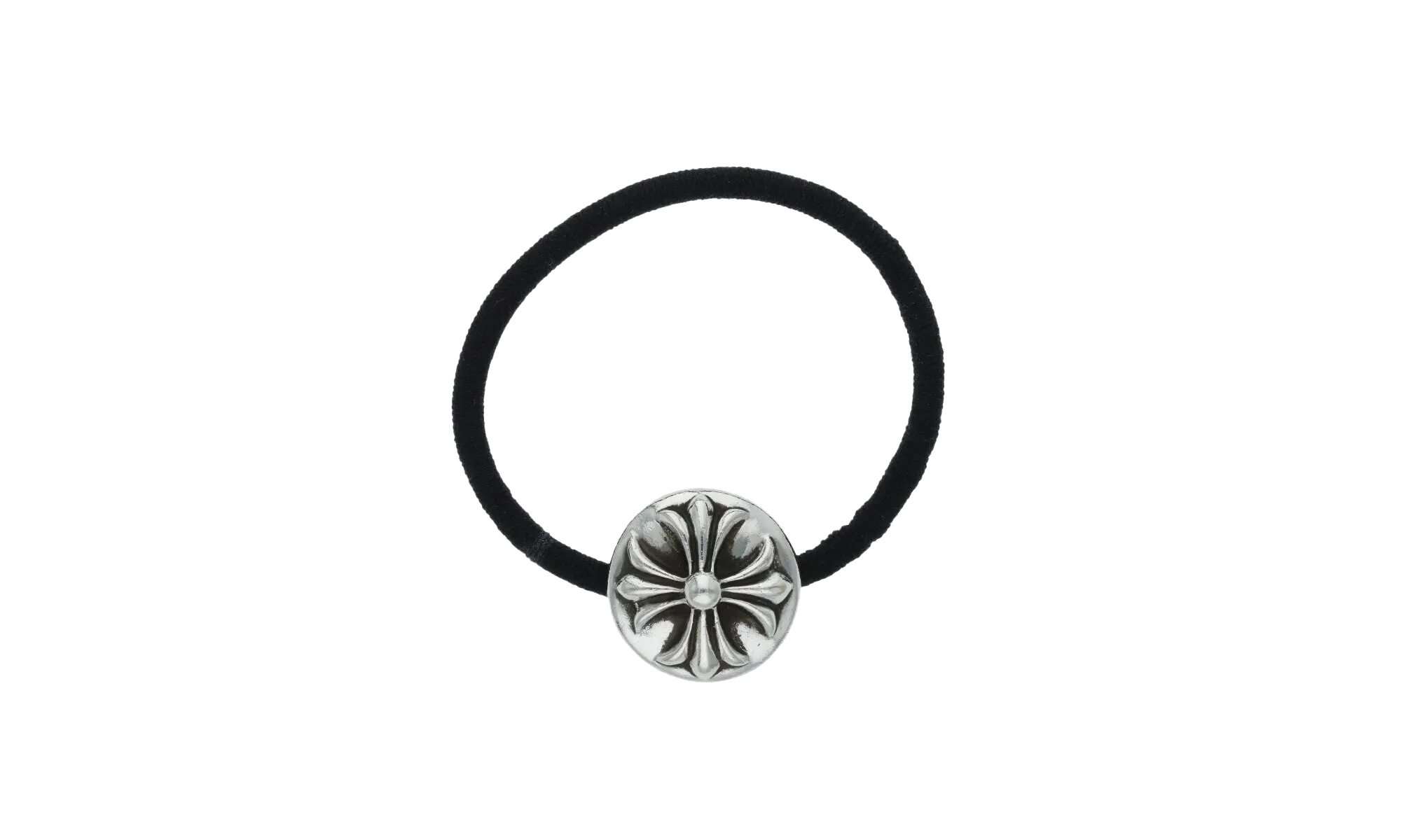 Cross Ball Button Hair Elastic "Silver" CHRM0515