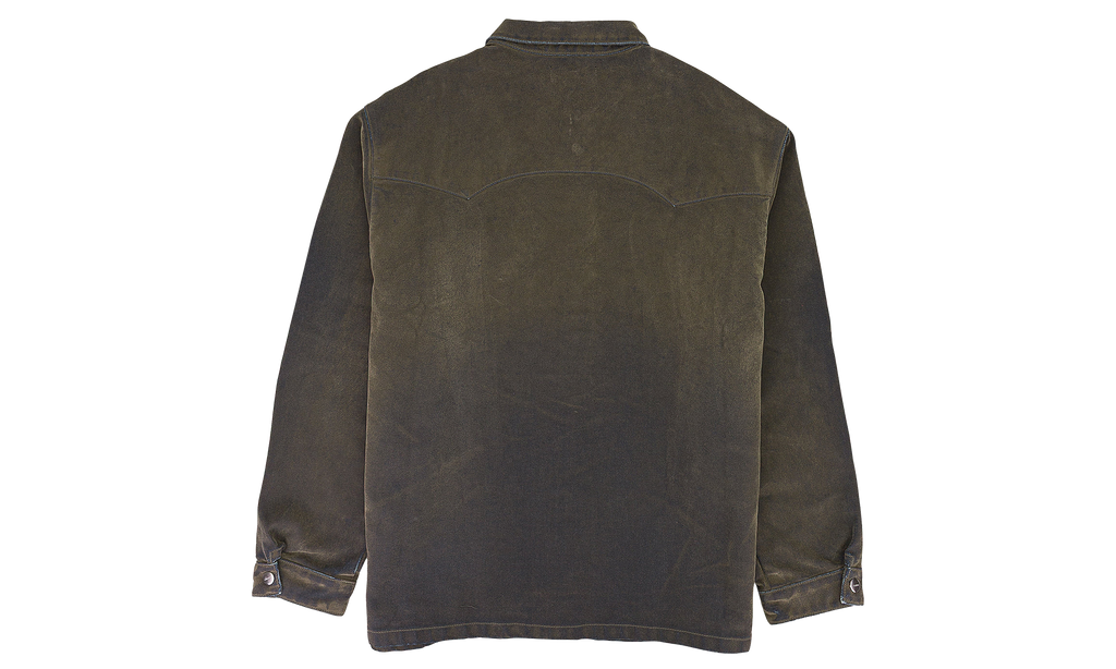 LS FLOCKED SHIRT JACKET DENIM JACKETS "GREEN" PRP XOTW 0044