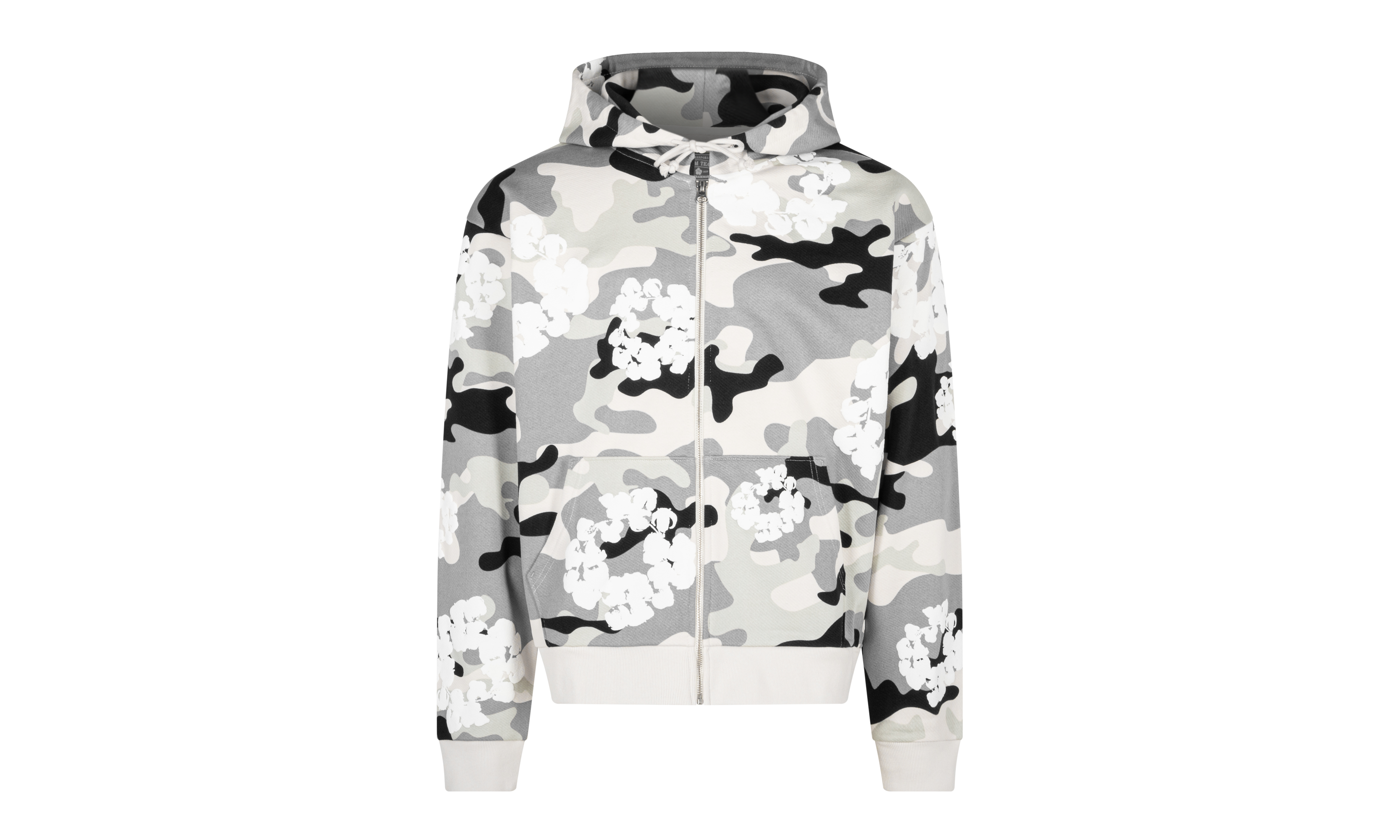Cotton Wreath Zip Hoodie "White Camo" DT063