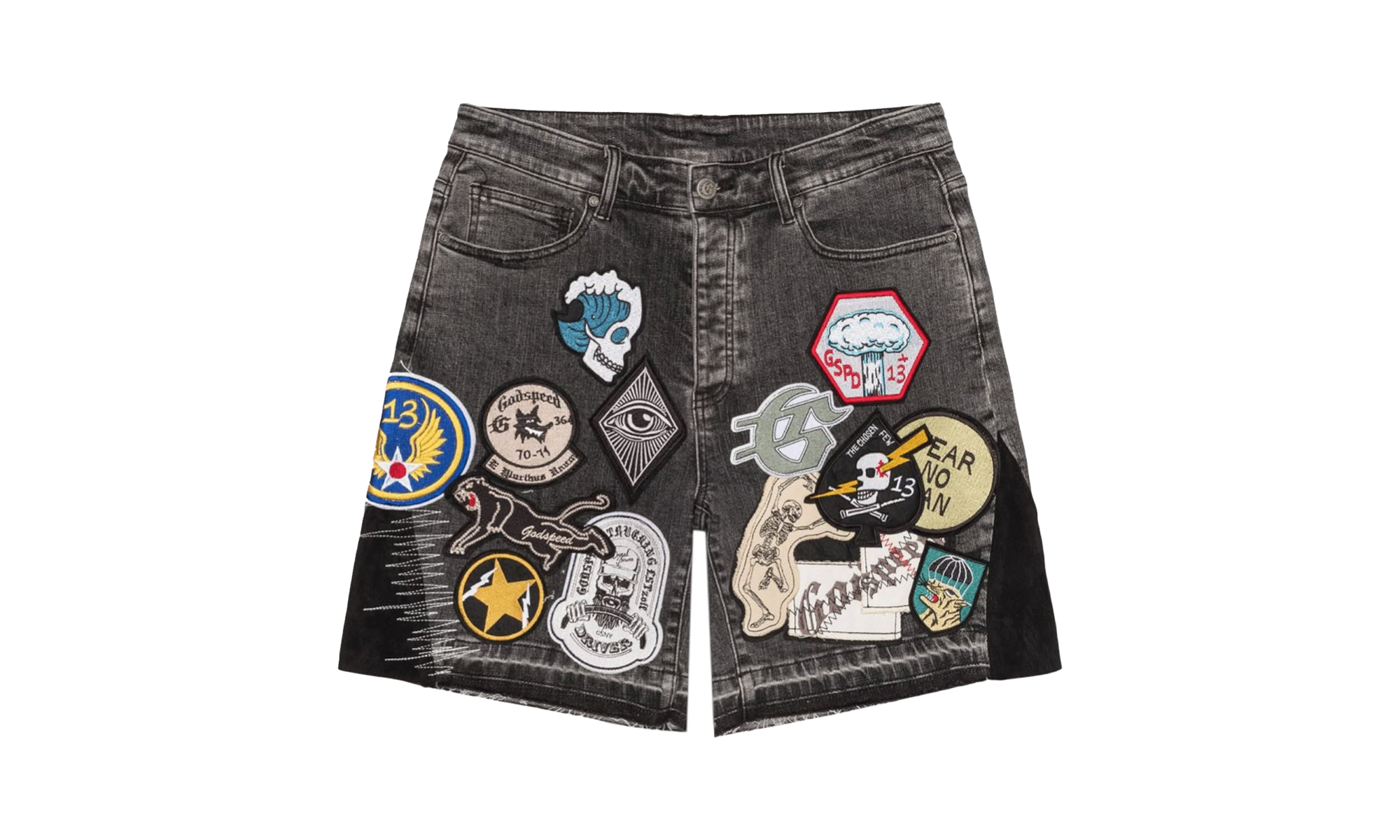 Patchwork Denim Shorts V2 "Grey" 4ECLO116