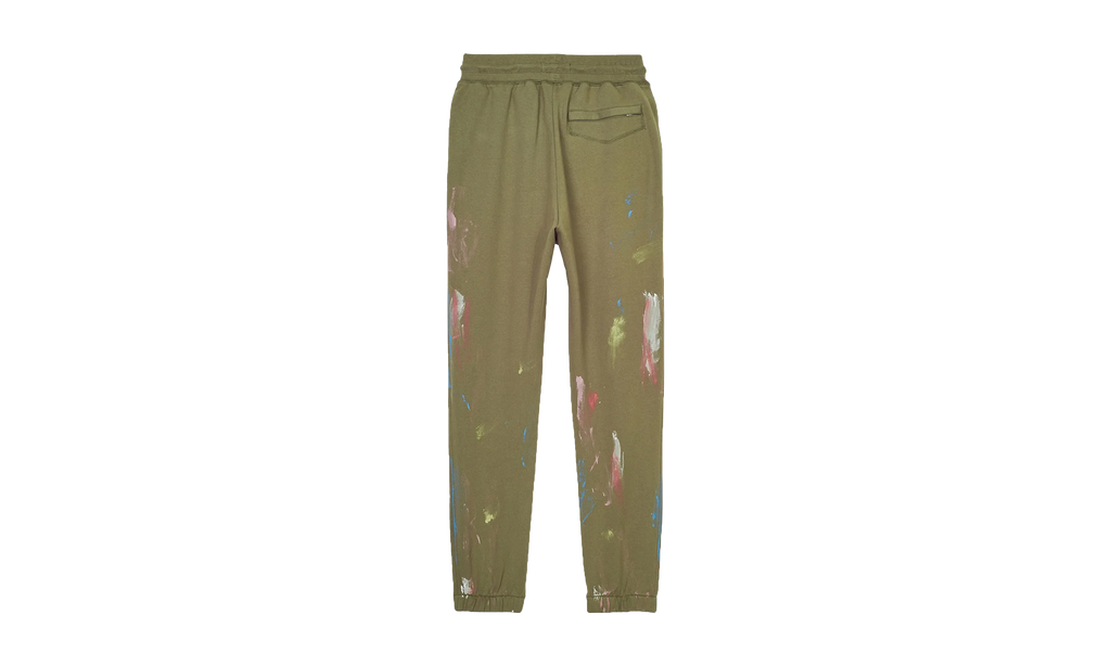 French Terry Stencil Paint Joggers "Green" P412 FMSJ222