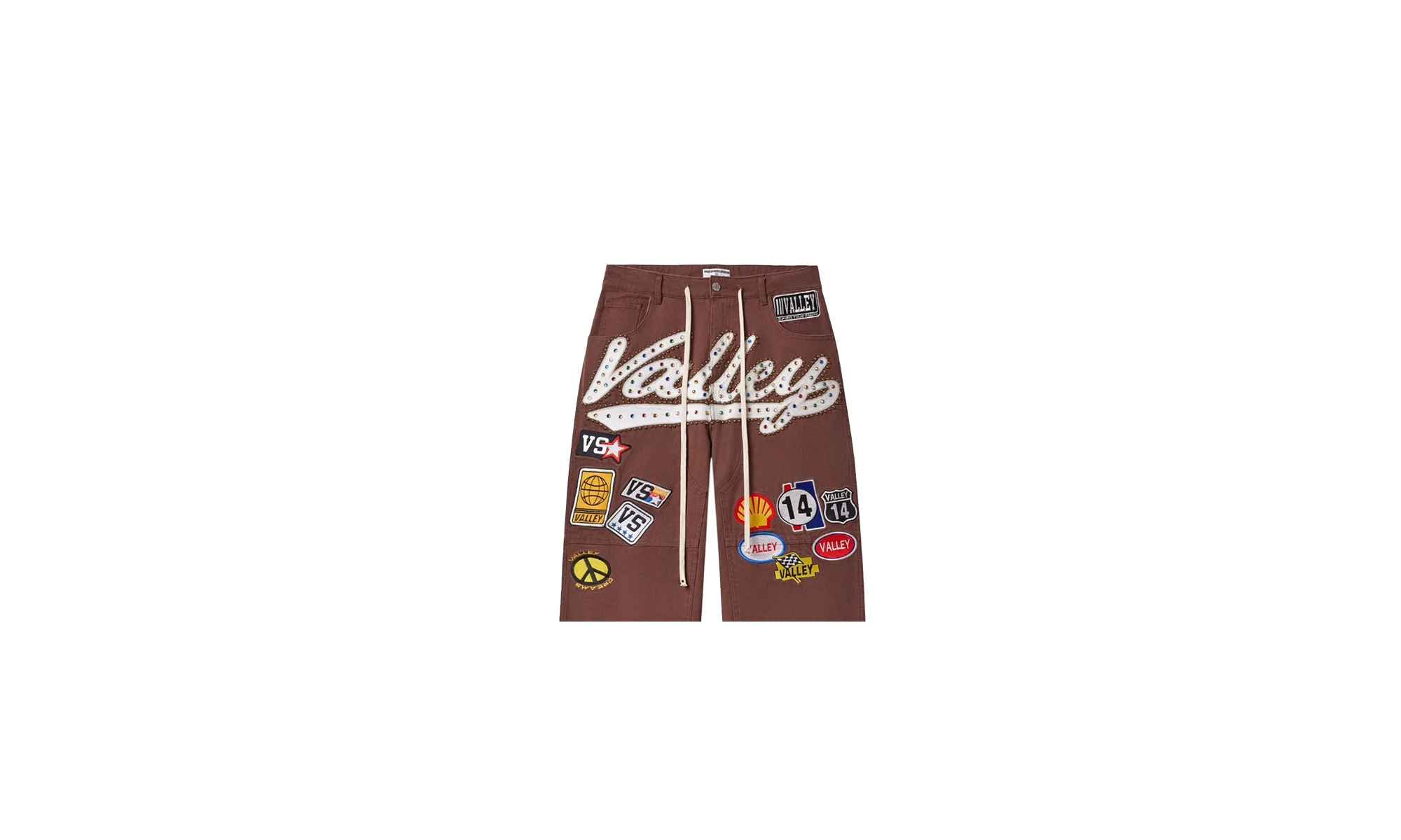DIV Jeweled Patch Valley Denim Carpenter Pants "Brown" 8O9YM2JL