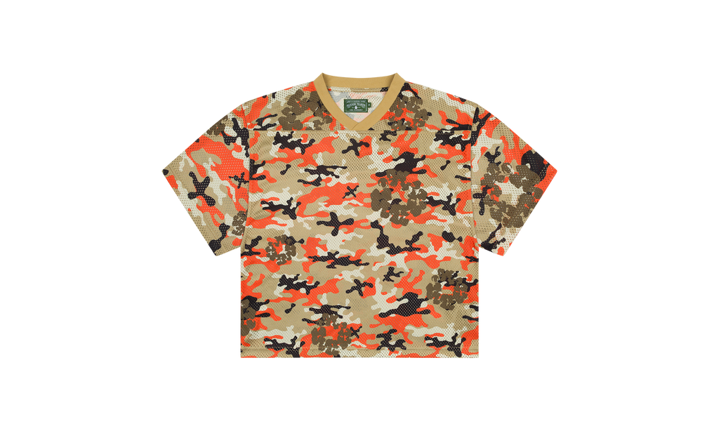 Camo Cotton Wreath Mesh Football Top "Brown" DT173