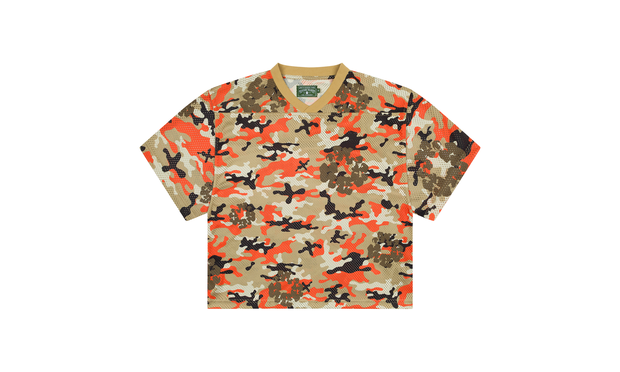 Camo Cotton Wreath Mesh Football Top "Brown" DT173